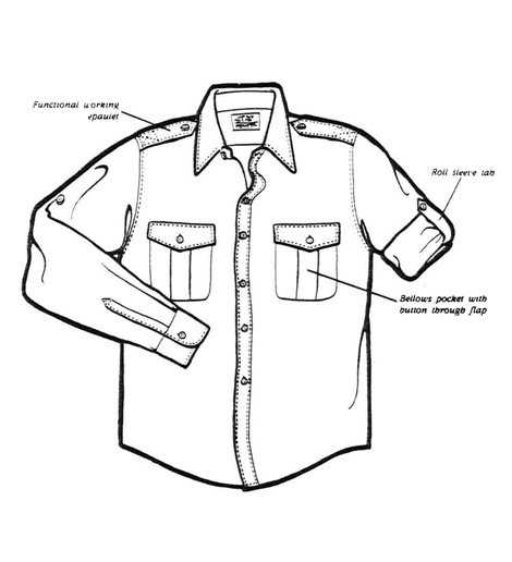 LONG ROLL SLEEVE BUSH SHIRT